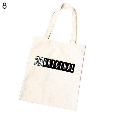 

Women Canvas Letters Number Tote Bag Shopping Travel Single Shoulder Handbag