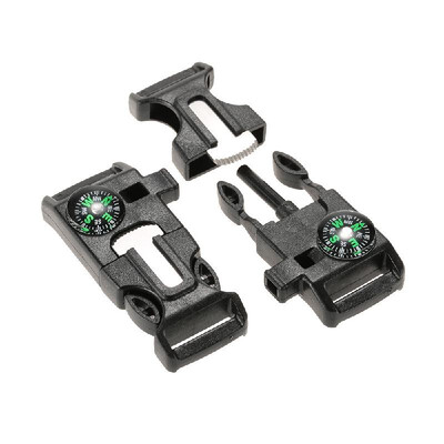 

Lixada Plastic Whistle Quick Release Buckle Flint Fire Starter for Paracord Bracelet Outdoor Camping Emergency