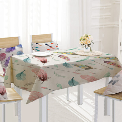 

Toponeto Feather Table Cloth Linen Tablecloth For Kitchen Decorative Dining Table Cover