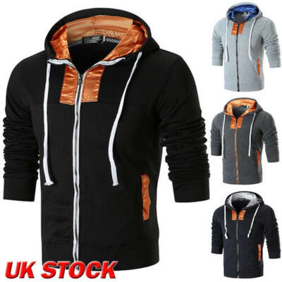 

Mens Zip Up Hoodie Jacket Sweatshirt Hooded Pocket Casual Sports Coat Top Jumper