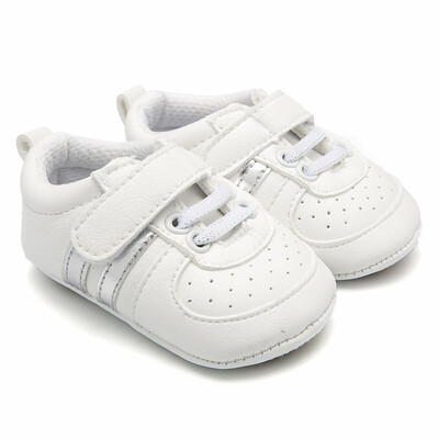 

2019 New Baby Toddler Shoes Newborn Baby Boys Girls Stripe PU Soft Bottom First Walker Shoes Anti-slip Infant Shoes
