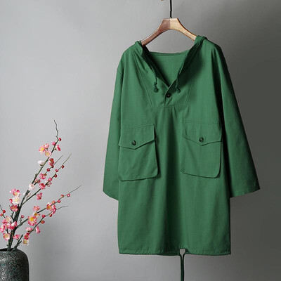 

Fashion Women Solid Color Longline Coat Hooded Long Sleeve Drawstring Buttons Pocket Loose Casual Outerwear