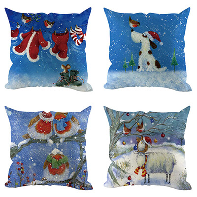 

Siaonvr 4Pcs Christmas Pillow Cover Pillowcases Decorative Sofa Cushion Cover Decoration