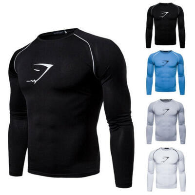 

Gym Mens Muscle Long Sleeve Tank Top Tee T-Shirt Bodybuilding Sport Fitness Vest
