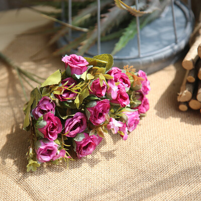 

Gobestart Artificial Silk Fake Flowers Roses Floral Wedding Bouquet Bridal Decor