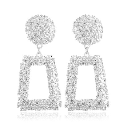 

Geometric Earrings Womens Pendant Long Metal Matte Trend Trapezoidal Earrings