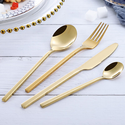 

Toponeto 4PCS Set Stainless Steel Upscale Dinnerware Flatware Cutlery Fork Spoon