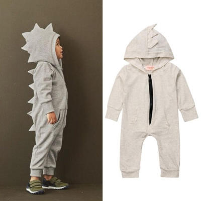 

Newborn Baby Boy Girls Dinosaur Romper Hoodies Jumpsuit Bodysuit Outfits Clothes