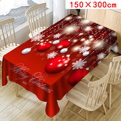 

Tailored Christmas Tablecloth Print Rectangle Table Cover Holiday Party Home Decor