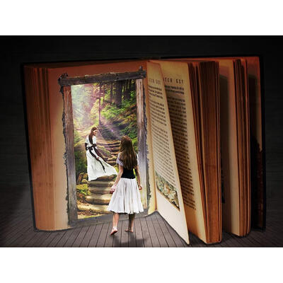 

5D DIY Full Drill Diamond Painting Girl Into the World of Book Cross Stitch