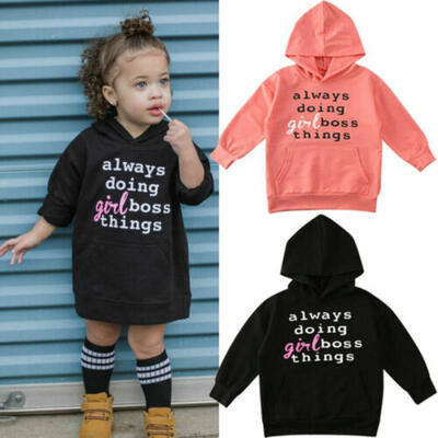 

1-6Y Toddler Baby Girls Winter Warm Clothes Kids Letter Printed Hoodie Tops Coat