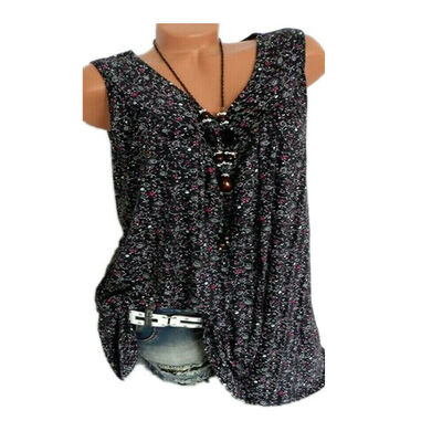 

Womens Summer Loose Sleeveless Vest T Shirt Blouse Lady Boho Lace Tops Plus Size