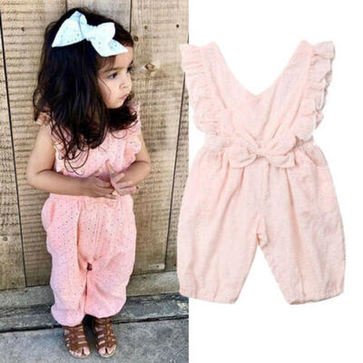 

Cute Newborn Kid Baby Girls Bow Romper Bodysuit Jumpsuit Outfit Clothes Playsuit