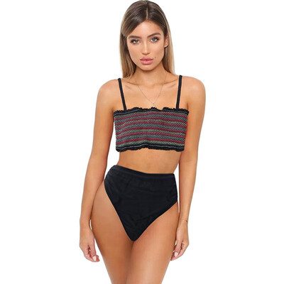 

Split Womens Swimwear color camisole two-piece high waist triangle swimwear