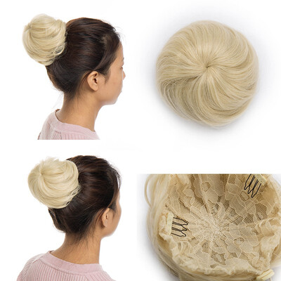 

Messy Hair Bun Chignons Synthetic Hair Extensions Wavy Updo Scrunchy Hairpieces