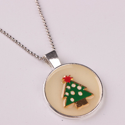 

Women Men Luminous Christmas Tree Pendant Chain Necklace Christmas Gift Jewelry
