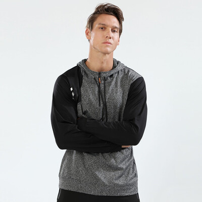 

Toponeto Men Sports Patchwork Long Sleeve Training Suit Fitness Hoodie Shirt Tops Blouse