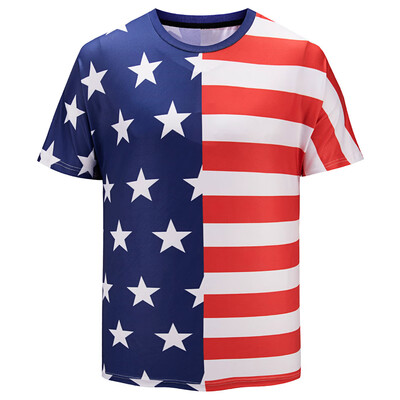 

3D American Flag Print Short Sleeve T-shirt