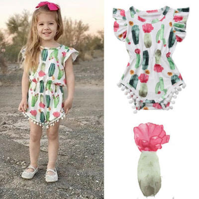 

Infant Newborn Baby Girls Clothes Cacuts Ruffe Romper Bodysuit Jumpsuit Outfits
