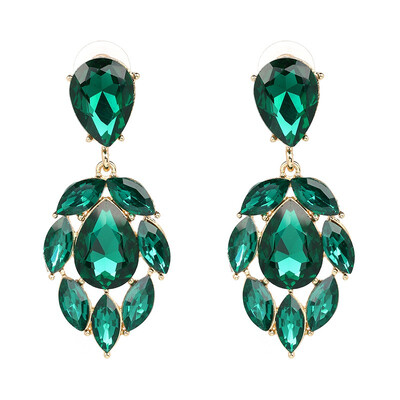 

JURAN Crystal Drop Earrings for Women Girl Shiny Jewelry Dress Statement orecchini donna 4 Colors High Quality Wholesale P2105-1