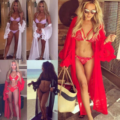 

New Women Mesh Bikini Long Cover Up Cardigan Swimwear Beach Bathing Maxi Dress