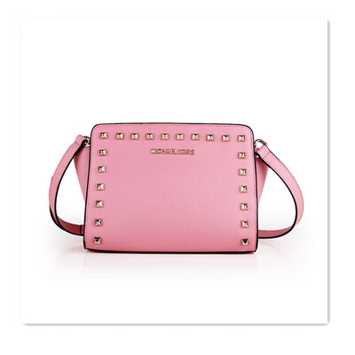 

New 2018 female bag rivet bag smiley bag medium ear bag Messenger bag small bag leather