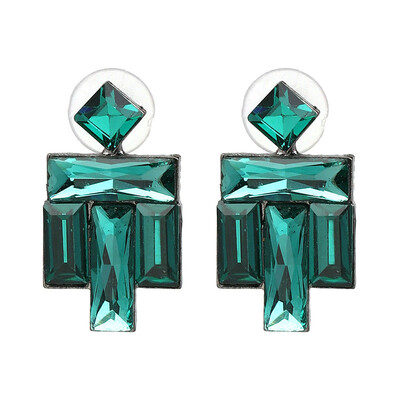 

JURAN Square Stone Stud Earrings Christmas Party 2018 Brand New Elegant Crystal Earrings For Women Trendy Earrings