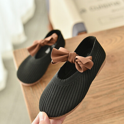 

Flat casual Shoes Children Girls kittens bowknot princess Shoes 3 colors 21-30 Toddler Girls Soft Bottom Shoes