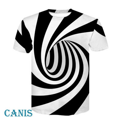 

3D Optical illusion T-Shirt Swirl Print Men Women Short Sleeve Tee Tops Summer