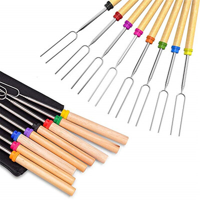 

Outdoor BBQ Telescopic Barbecue Fork 8 Pcs