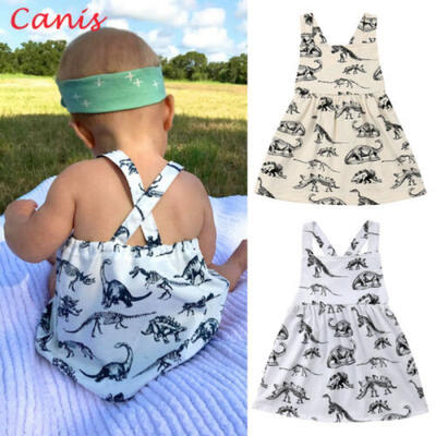 

Kid Toddler Baby Girl Dinosaur Cotton Dresses Sundress Tutu Dress Outfit Clothes