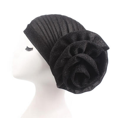 

Fashion Big Flower Glitter Turban Hat Muslim Indian Cap Women Head Wrap Headwear