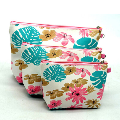

Tailored Fashion Women Printing Leather Zipper Handbags Cosmetic Bag Makeup Pouch Purses