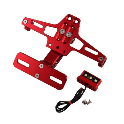 

Universal CNC Motorcycle Adjustable Angle Aluminum License Number Plate Frame Holder Bracket Red