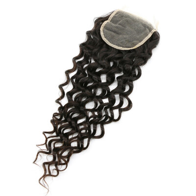 

UNice Hair Brazilian Curly Virgin Human Hair Lace Closure Three part 4x4
