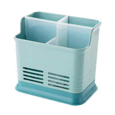 

Kitchen Cutlery Storage Box Hollow Drainage Chopsticks Storage Box Desktop Pen Holder Storage Box Four Grid Candy Color