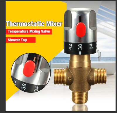 

Copper Thermostatic Mixing Valve Bathroom Faucet Temperature Mixer Control Thermostatic Valve