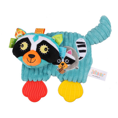 

Baby Comforter Plush Teething Toys Cartoon Animals with Magic Mirror Baby Soothing Toys Pink Cat