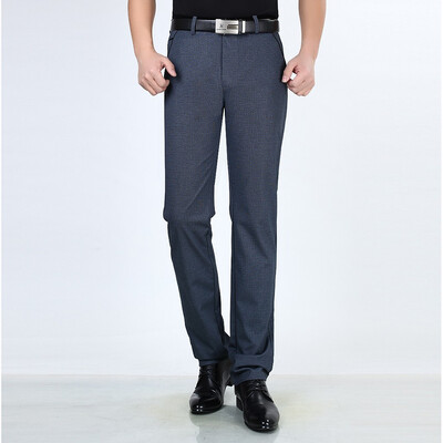 

Gobestart Mens New Fashion Solid Casual Slim Zippered Business Pants Long Trousers
