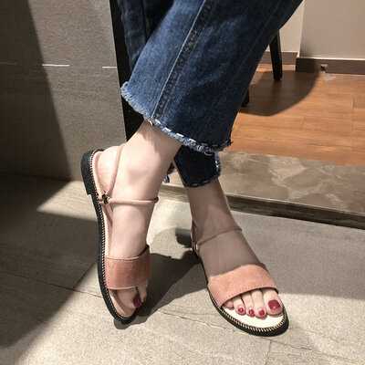 

Ladies with sandals Korean version 100 flat-bottomed fairies Roman shoes gentle shoes in the evening breeze