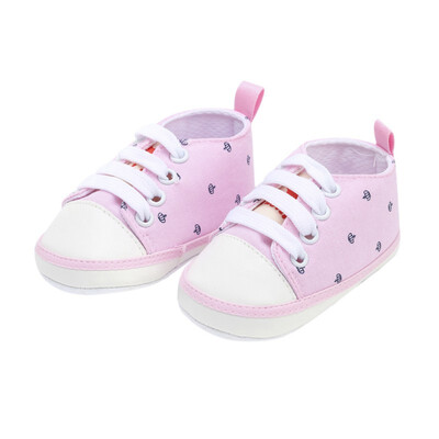 

Childrens Autumn Toddler Shoes Baby Boy Girl Crown Print Canvas Shoes Childrens Lace Casual The First Walker