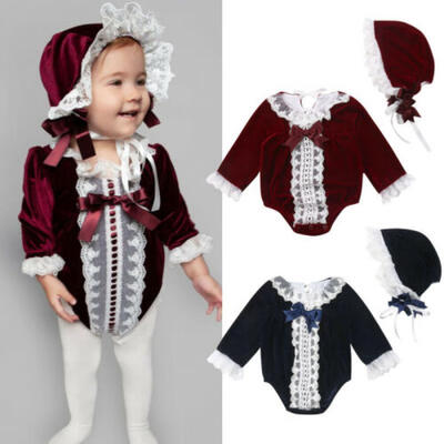 

Newborn Baby Girl Clothes Lace Bowknot Romper Bodysuit Jumpsuit Hat Outfit Set