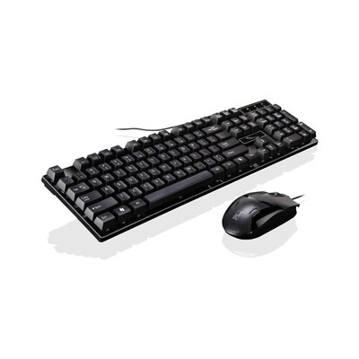 

LED Rainbow Color Backlight Adjustable Gaming Game USB Wired Practical Keyboard Mouse Set
