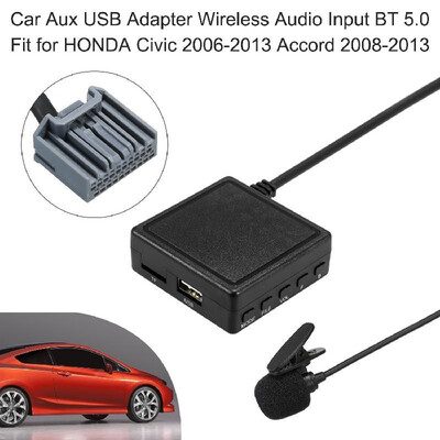 

Car Aux USB Adapter Wireless Audio Input BT 50 Fit for HONDA Civic 2006-2013 Accord 2008-2013