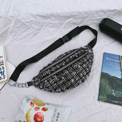 

Tailored Womens Fashion Purse Woven Wool Sport Waist Lovely Canvas Shoulder Chest Bag