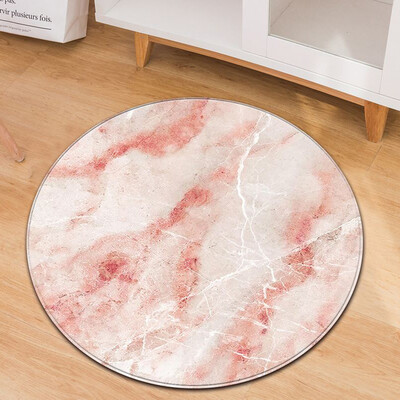 

Gobestart Fashion Marble Pattern Round Flannel Bathroom Kitchen Carpet 80cm