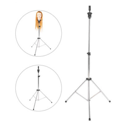 

Greensen Hairdressing Training Mannequin Tripod Clamp Hair Wig Head Holder Stand Tool Silver