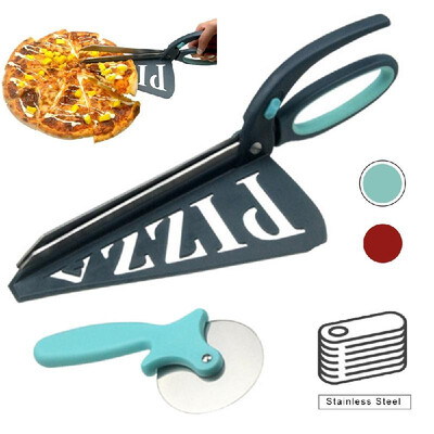 

Stainless Steel Pizza Scissors Pizza Cutter Wheel Shears with Spatula Non-Stick Pizza Stone Safe Pizza Cutter Server