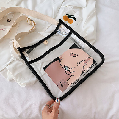 

Summer ins girl bag female bag 2019 new wave Korean version of the wild single shoulder slung fashion transparent jelly package