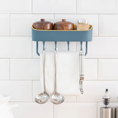 

Gobestart Punch-Free Plastic Bathroom Shelf Shower Shampoo Holder Storage Rack Organizer